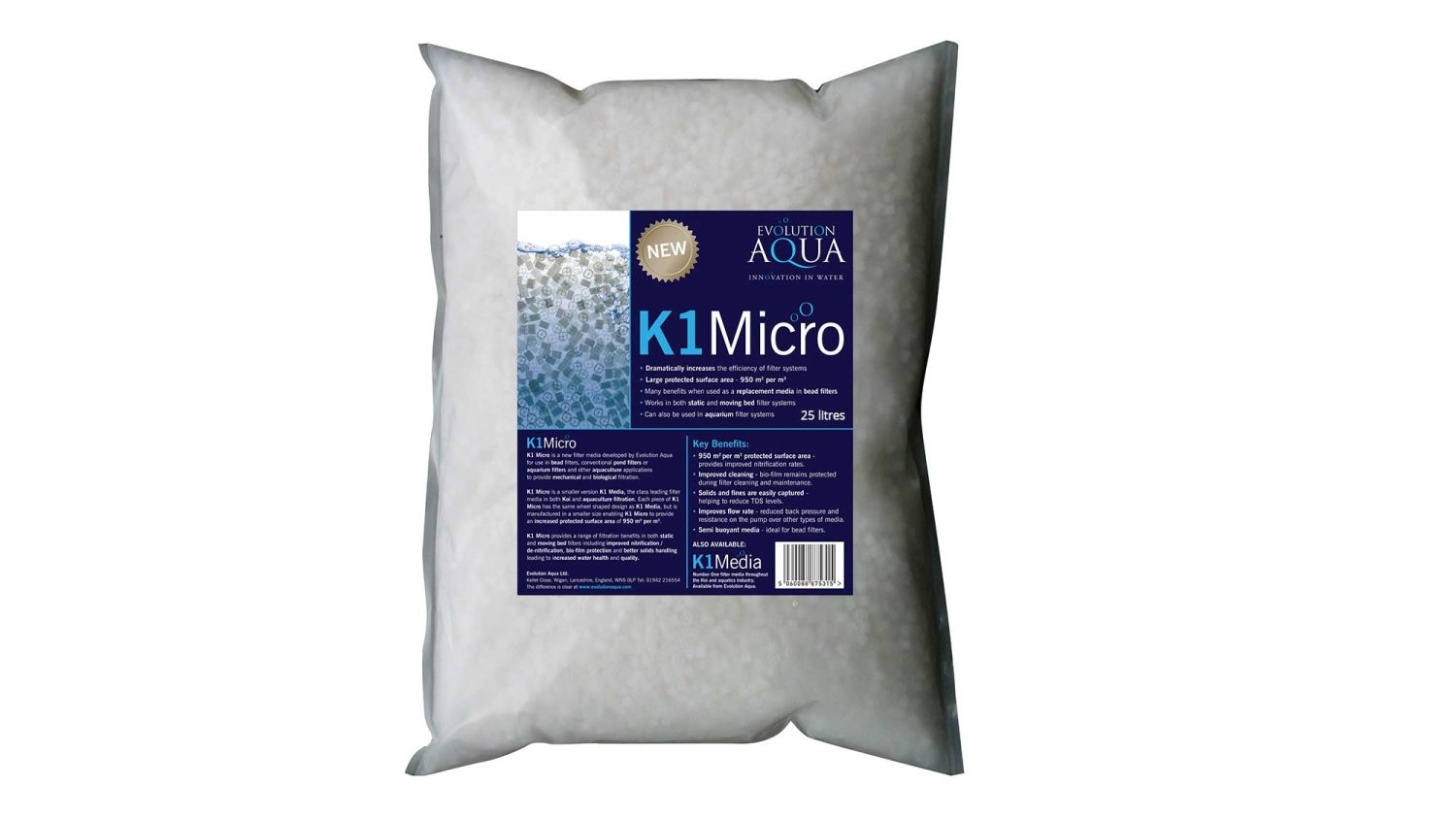 Evolution Aqua K1 Micro Media 25 litre
