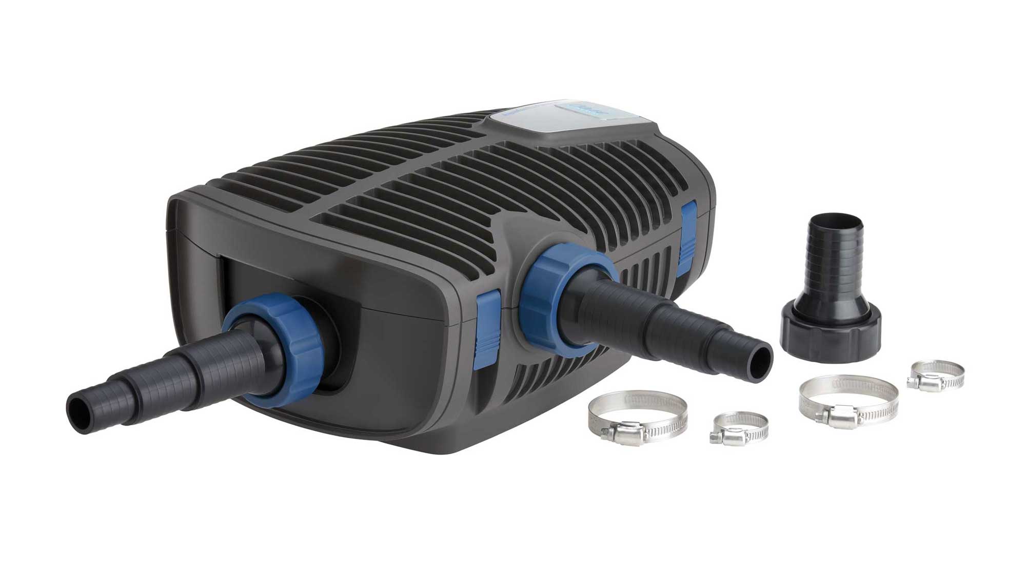OASE104927-AquaMaxEcoPremium8000 The Oase Aquamax Eco Premium 8000 is an energy-efficient filter and watercourse pump with an extra inlet.
