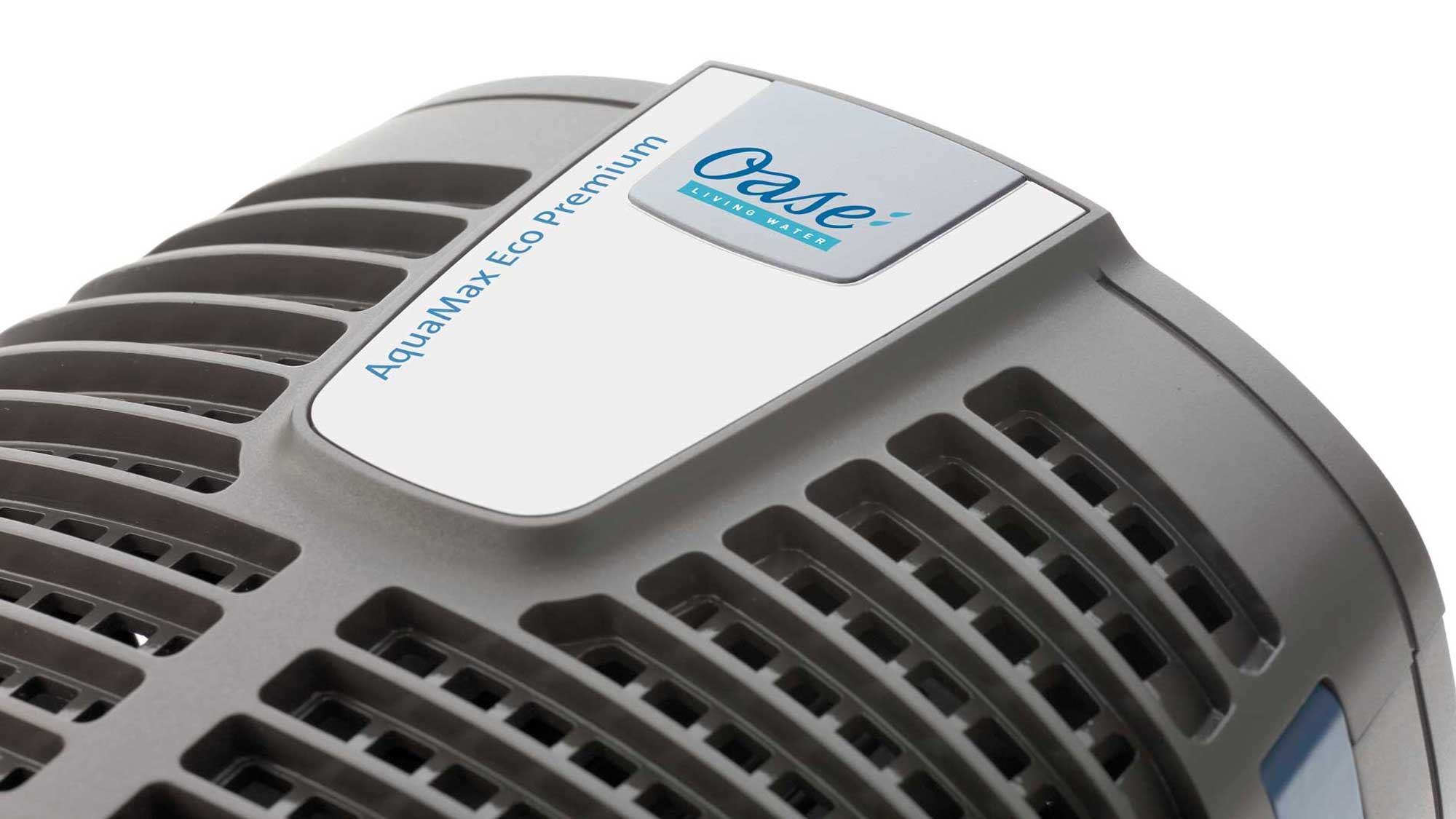 OASE104953-AquaMaxEcoPremium8000 The Oase Aquamax Eco Premium 8000 is an energy-efficient filter and watercourse pump with an extra inlet.