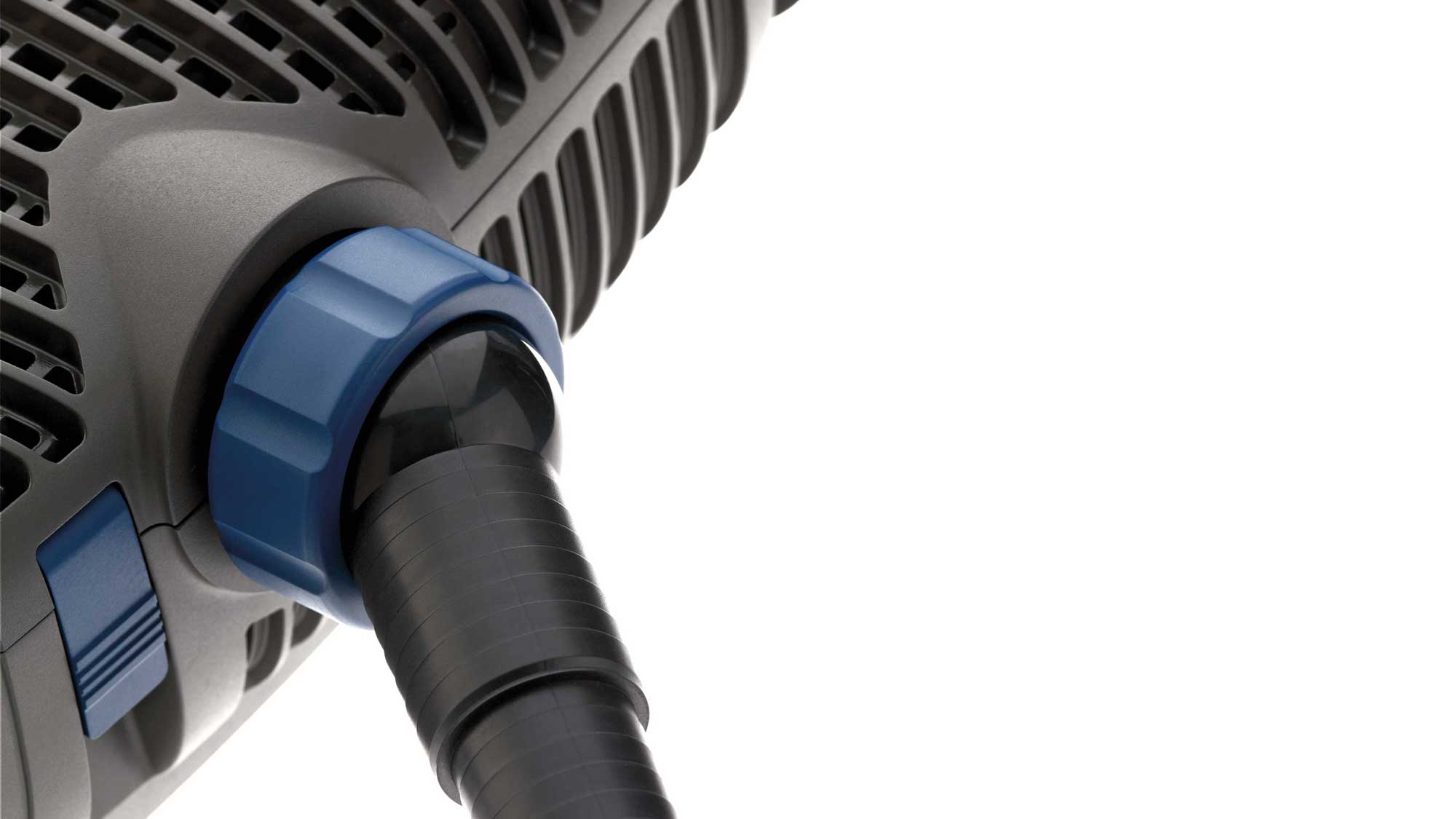 OASE104957-AquaMaxEcoPremium8000 The Oase Aquamax Eco Premium 8000 is an energy-efficient filter and watercourse pump with an extra inlet.