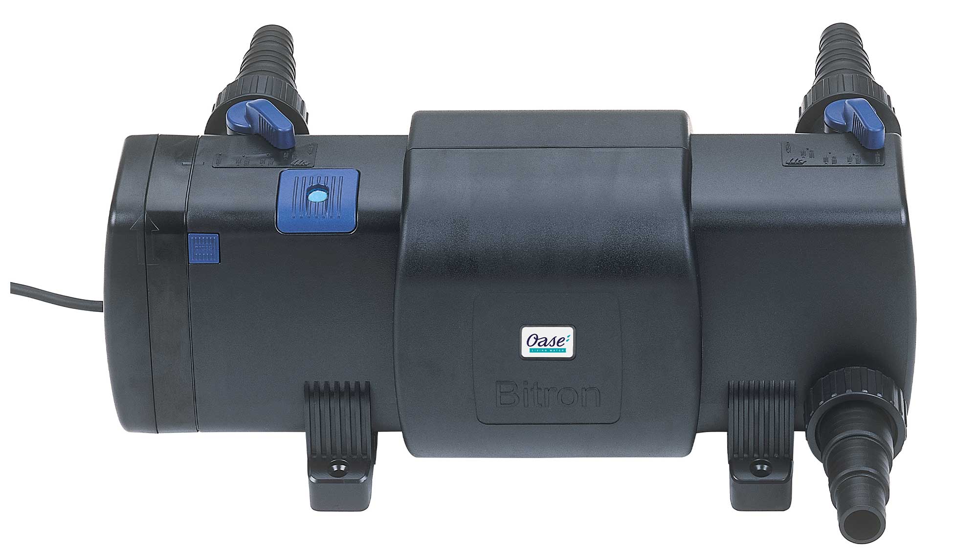 OASE106459-BitronC24W The Oase Bitron C 24W is a UV clarifier for ensuring clear water in wildlife and goldfish ponds. UV light kills unicellular algae that cause green water.