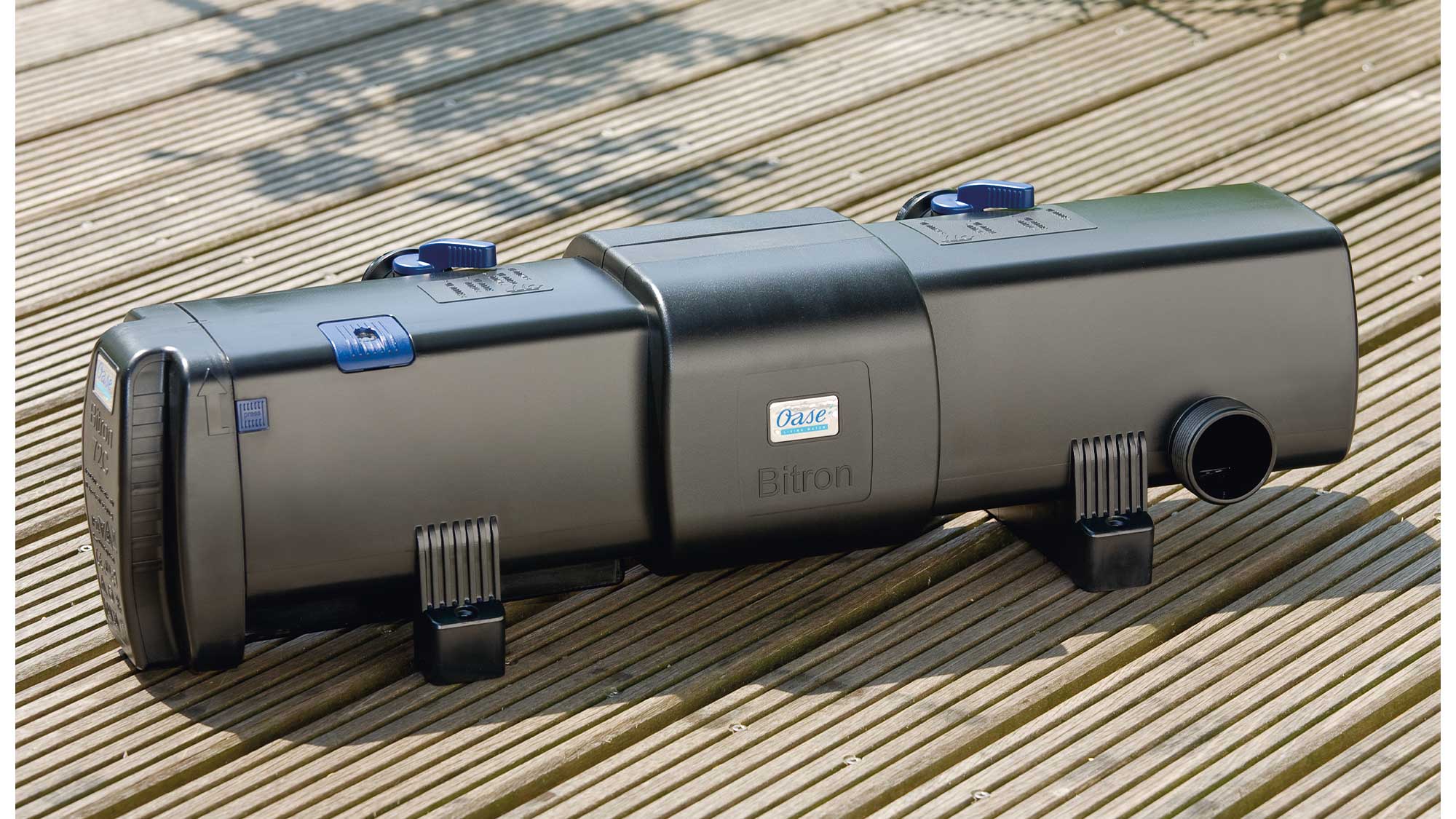 OASE106478-BitronC72W The Oase Bitron Eco 240W is a energy-efficient UV clarifier for large koi ponds and swim ponds that can save you up to 50% on your electricity bills.
