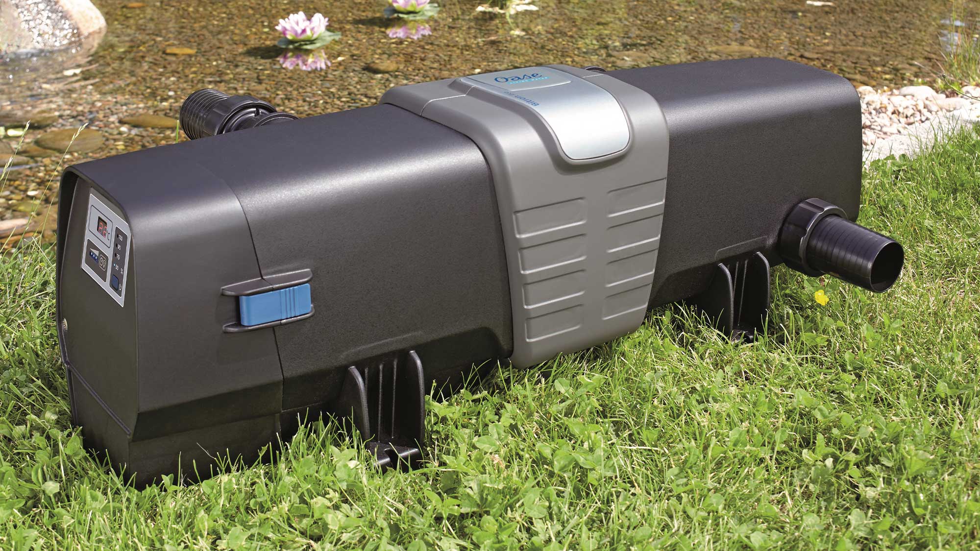 The Oase Bitron Eco 180W is a energy-efficient UV clarifier for large koi ponds and swim ponds that can save you up to 50% on electricity bills.
