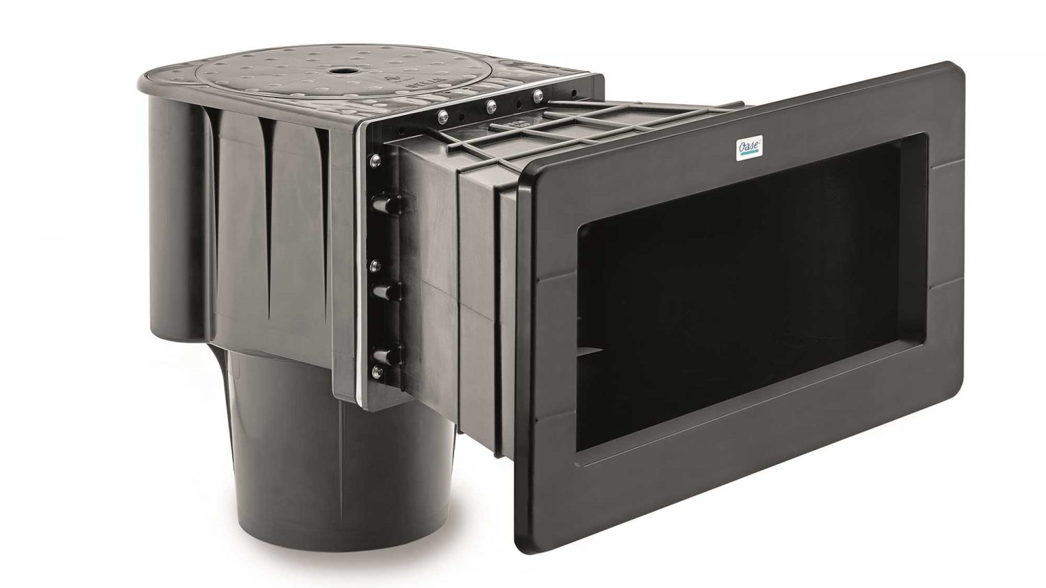 The Oase Wide Mouth Extension for ProfiSkim Wall widens and extends the skimmer mouth towards the edge of your pond.