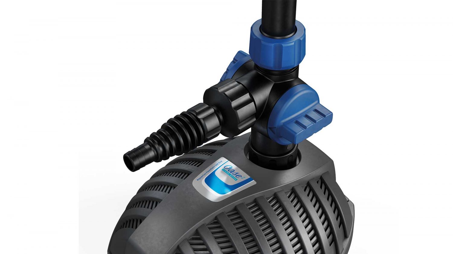 The Oase Aquarius Fountain Set Classic Set 4000 E is an energy-efficient fountain pump with 3 displays: a traditional 'vulcan', 'lava' bell, and 'magma' fan.