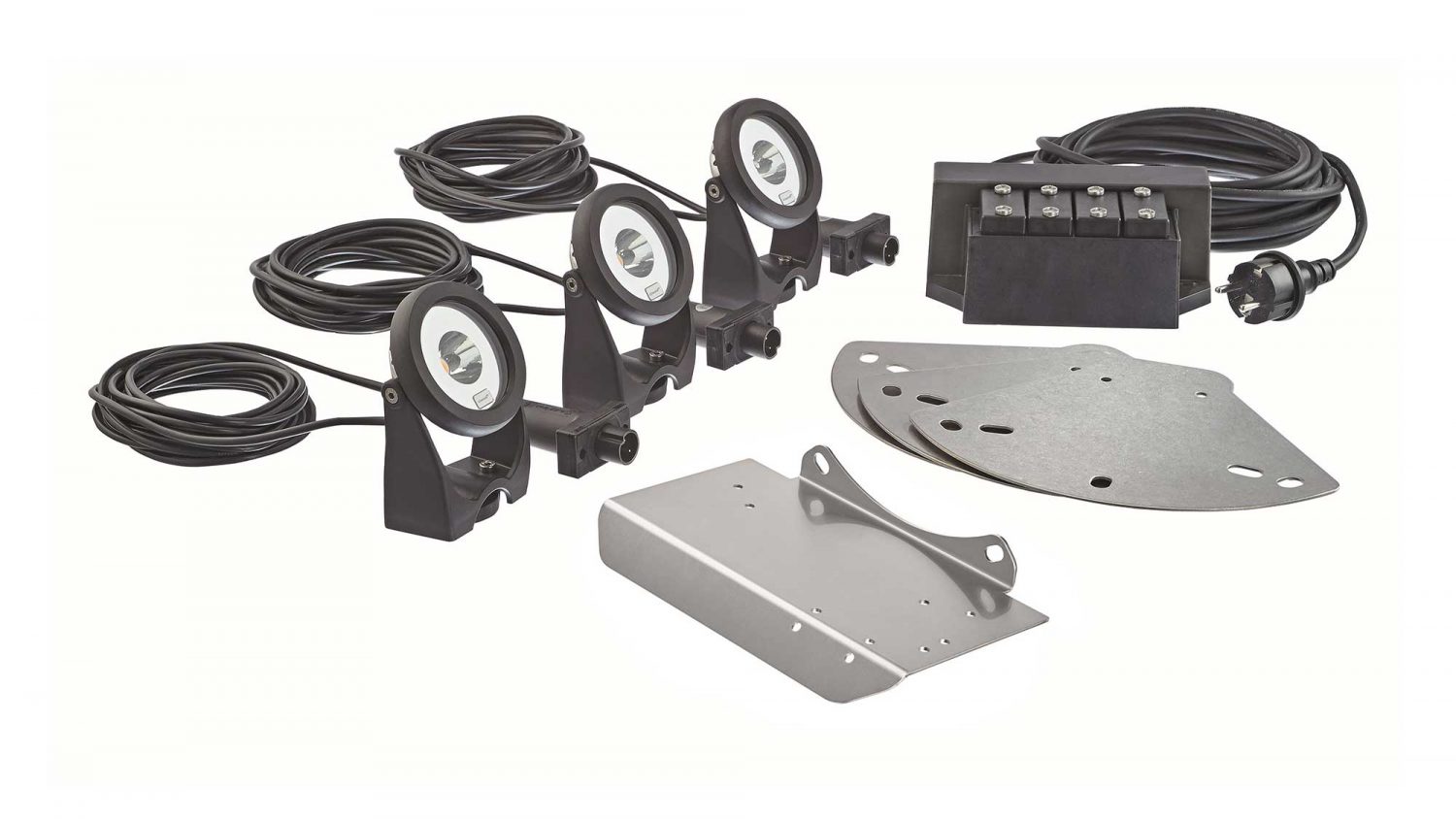 The Floating Fountain Illumination Set (White) includes everything you need for an attractive fountain lighting display.