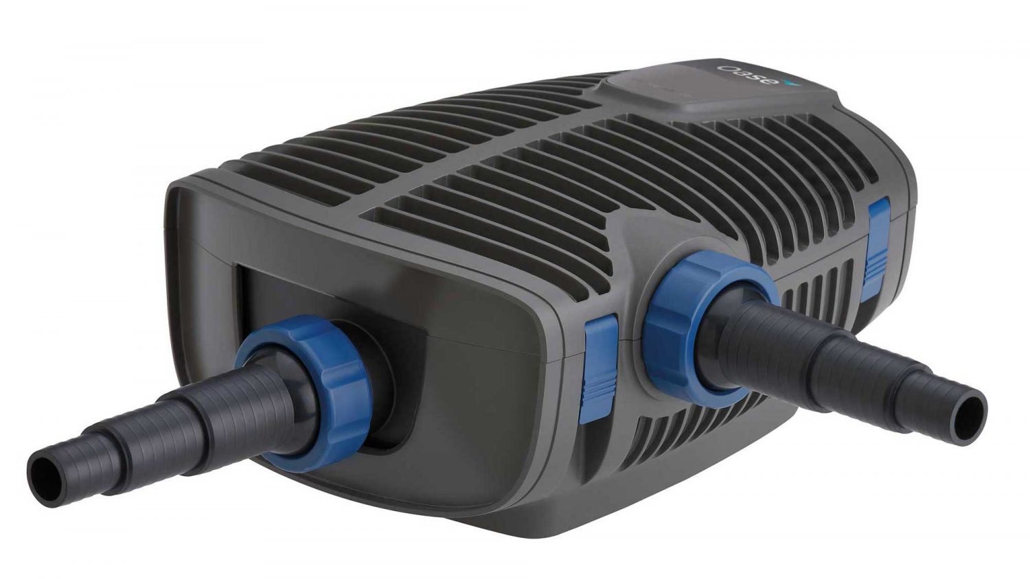 The Oase Aquamax Eco Premium 7000 is an energy-efficient filter and watercourse pump with an extra inlet to draw water from 2 locations.