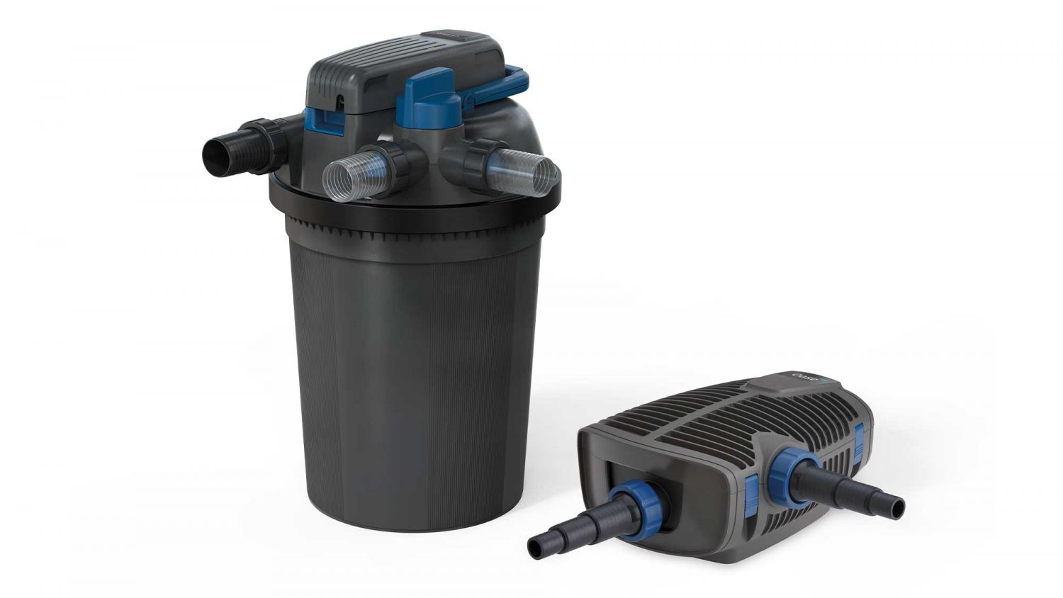 The FiltoClear Set 19000 OC is a integrated UV clarifier that ensures clear water by killing unicellular algae that cause green water.