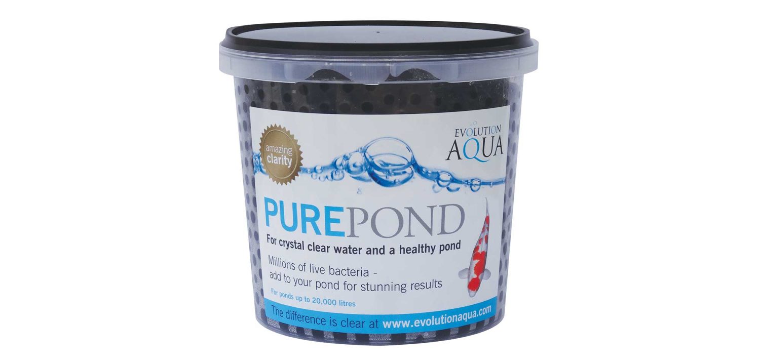 Evolution Aqua Pure Pond 1 litre treats ponds of up to 20,000 litres. Pure pond biodegradable balls contains bacteria and enzymes that break down organic waste in your pond water ensuring excellent water quality for your fish.